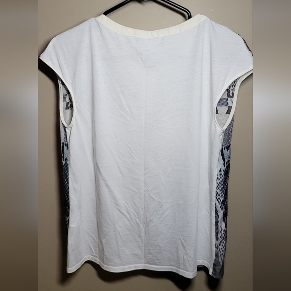 Judith & Charles silk front, Cotton back blouse size 8 Made in Canada grey&white - Picture 2 of 4